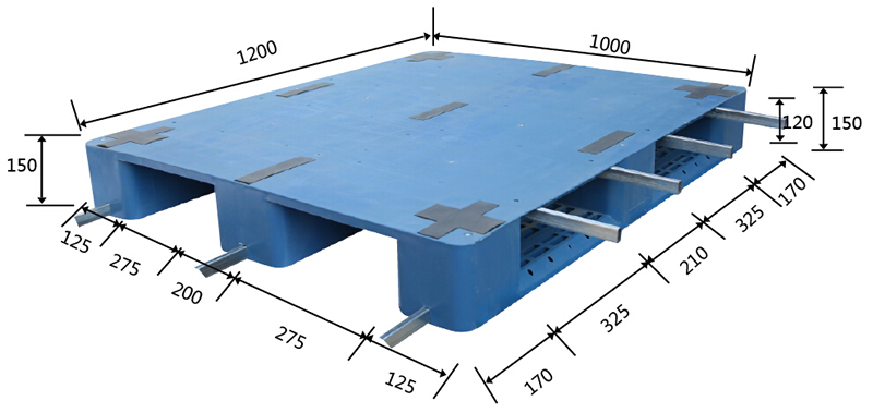1210川字平板塑料托盤